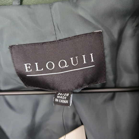 Eloquii Dark Green Vegan Leather Moto Jacket Size 26/28 - Picture 3 of 4